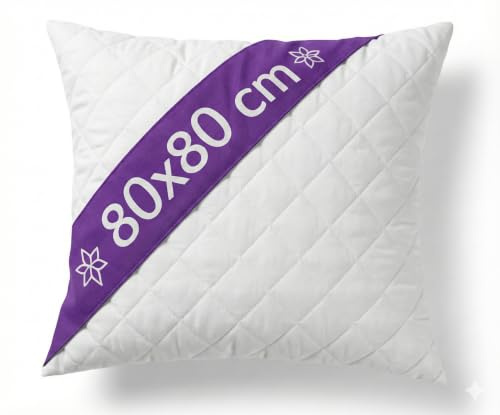 Sunwood Kopfkissen 80x80 cm Weiches Schlafkissen mit Reißverschluss Waschbar Atmungsaktiv Schlafkissen Bettkissen Pillow Kissen Nackenkissen Innenkissen