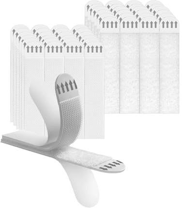 Acual 24 Pairs (48 Strips) Picture Hanging Strips Heavy Duty | No Nails Damage Free Adhesive Mounting Strips for Photo Frames, Wall Decor, Removable Hook and Loop Tape (19 x 92mm)