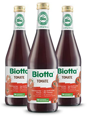 BIOTTA - Jus de Tomate assaisonné au jus de Citron, sel marin - Préparation à base de tomates 100% bio - Riche en vitamines A, C et en nutriments - Antioxydants - 500ml - Lot de 3