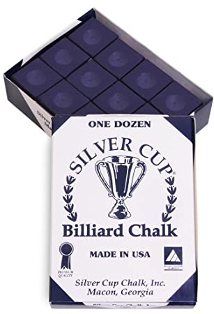 Silver Cup Pool Table Chalk in Purple - 12 Pc Set
