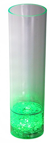 LED-Highlights Led Glas Becher Longdrinkglas 300 ml Led Farbwechsel bunt mit Batterie wechselbar Bar Kunststoff Trinkglas beleuchtet Cocktailglas Leuchtglas