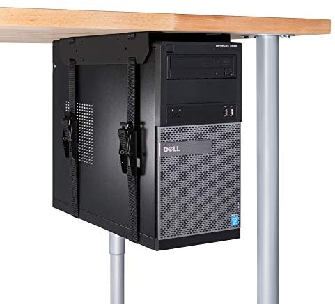 Penn Elcom Economy CPU Under Desk Mount for Office, School and Home For Keeping your Computer off the Floor and with Better Access by Penn Elcom (Black (Fixed Strap Mount))