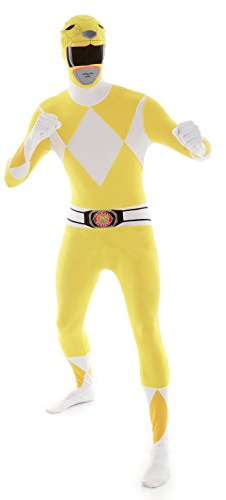 Morphsuit Costume Adulte Power Rangers Jaune, Déguisement Adulte Taille M