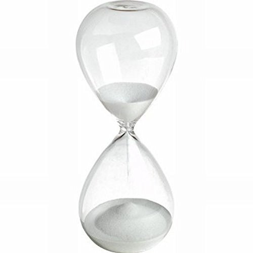 Grand sablier coloré en verre tendance - Décoration d’intérieur ou cadeau de Noël et d'anniversaire, blanc, 10 Minutes