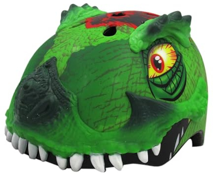 Raskullz 2015 Boy's T-Rex Awesome 5+ Kids/Youth Bicycle Helmet (Green - 50-54cm)