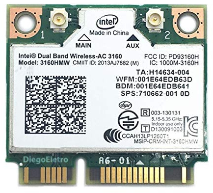 PJCARD Double bande sans fil AC 3160 AC3160 3160 AC WiFi + Bluetooth 4.0 Mini carte PCIe 3160HMW Utilisation pour Intel 3160AC Prend en charge 2,4 et 5,8 GHz A/B/G/N & AC