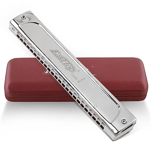 East Top Mundharmonika, Tremolo Mundharmonika Tonart F# 24 Löcher T2406S Mundharmonika Mundharmonika für Erwachsene, Profis, Anfänger und Studenten, als Geschenk