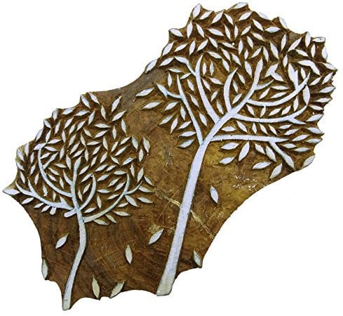 Knitwit Hand Printing Wooden Block Tree Print Pattern Textile Print Blocks Stamps
