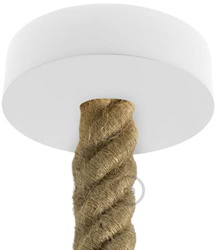 creative cables - Lampenbaldachin Kit aus Holz für 3XL-Seilkabel - BKRL30 - Weiß