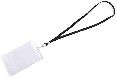 lgege 48 PCS Badge Holder mit Kordel, extra groß 15,2 x 10,2 cm Kartenhalter glasklar für Passport ID-Karte, Bar, Flug, Quittungen, Kreditkarte