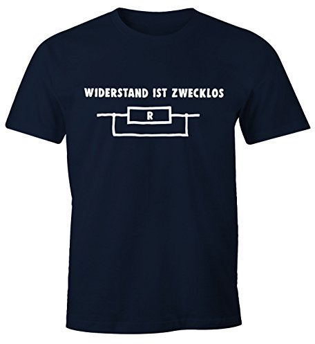 MoonWorks Widerstand ist zwecklos Shirt Herren T-Shirt Navy XL