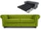 Schlafsofa Chesterfield Asti Bis 3-Sitzer, Sofa mit Schlaffunktion, Couch 3-er, Couchgarnitur, Sofagarnitur, Holzfüße, Polstersofa (Hellgrün (Velvet 75))