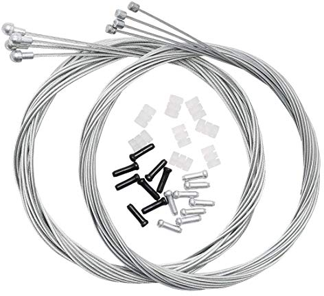 Dymoece Bicycle Derailleur Shifter Cables Brake Cables Set for Shimano Sram Road Mountain MTB Bike (for Road Bike)