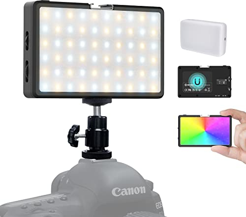 RGB LED Videoleuchte, Moman ML8RC Kamera Licht mit Powerbank 2500K-9000K CRI 96+ Videolicht, Camera Light Tragbar Fotolampe 187g Aufladen nach Typ C, Led-Videoleuchte-Kamera-Licht-Light