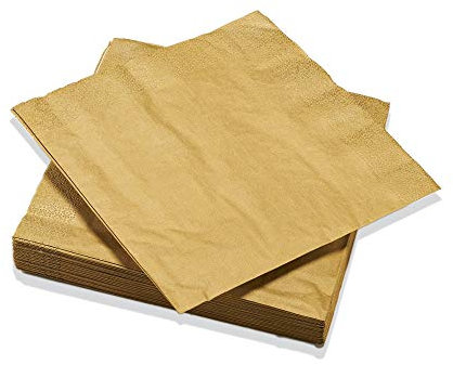 Le Nappage Servietten Metallic Gold Zellstoffwatte 20 Stück 40 x 40 cm