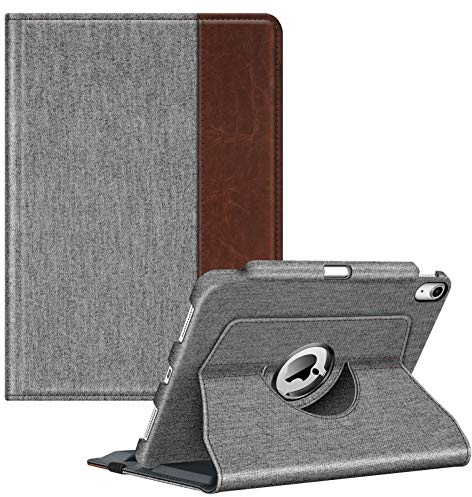 Fintie Funda Giratoria 360° para iPad Air 11 Pulgadas 2025(M3) / 2024(M2), Funda iPad Air 5ª Gen(2022)/4ª Gen(2020) 10.9 con Soporte para lápiz - Tela Gris