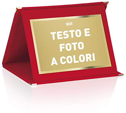Generico Targa di riconoscimento Personalizzabile. Ideale per Ogni Occasione. Laurea, Pensione, Compleanni, Festa della Mamma e Molto Altro (Rosso)