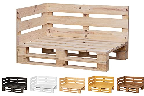 Chaise Longue Sofa Palets geschliffen und gebürstet Innen/Außen Neuer Palettensessel/Sofa für Patio (60 cm x 60 cm, Rohes Finish)