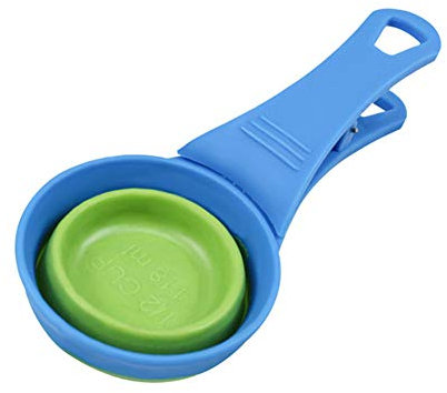 WPCASE Doseur Croquettes Chien Cuillère d'alimentation Pliable Bol en Silicone pour Animaux De Compagnie Cuillère À Mesurer pour Chien