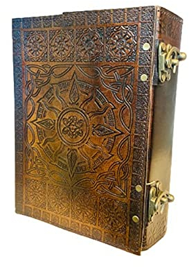 600 Seiten großes Tagebuch aus Leder mit Sonnenprägung,handgefertigtes Leder-Tagebuch,blanko Leder-Notizbuch,Leder-Grimoire,Buch der Schatten,Leder-Skizzenbuch,Schreiben Leder Notizbuch 7x10