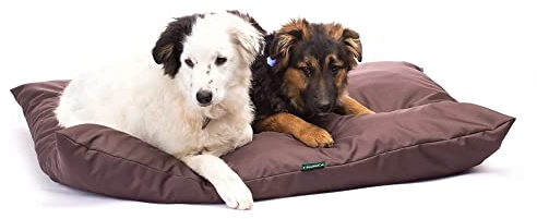 4L Textil ZOE Hundekissen wasserfest mit Bezug Hundebett wasserabweisend Hundekissen große Hunde waschbares Hundebett große Hunde (100x80 cm, Braun)