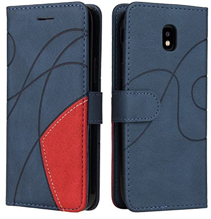 Fatcatparadise Cover per Samsung Galaxy J5 2017 / J530, Flip Caso in PU Pelle Case Cover Libro Portafoglio Protettiva Custodia con TPU Sottile Antiurto,[Kickstand][Slot per Schede][Magnetica] (Blu)