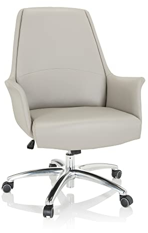 hjh OFFICE 729421 Bürosessel BARENO ECO Kunstleder Taupe Drehstuhl bequem gepolstert, Wippfunktion, höhenverstellbar