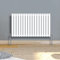Warmehaus Modern White Horizontal Double Oval Panel Radiator 600x1003mm