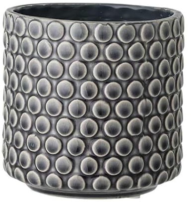 Nordring Pot de Fleur Dotty - Pots de Fleurs décoratifs Couleur pour intérieur Style rétro créatif M (12,5 cm ø), Gris, Céramique