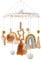 Baby Mobile Holz Niedlich Katze Hängende Bettglocke, Regenbogen Babybett Mobile Windspiele mit Filzbällen, Kinderzimmer Hängende Bettglocke, Neugeborenen Geschenk für Baby Mädchen oder Jungen