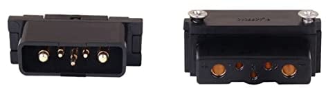 Palumma Hailong vergoldeter E-Bike-Akku-Entladungsstecker, E-Bike-Batterie-Entladungsstecker, 5-poliger Stecker und Buchse (1 Paar)