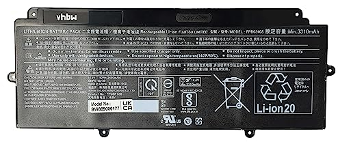vhbw Akku kompatibel mit Fujitsu LifeBook E548, U9310X, U9311X, U937, U937 (VFY U9370MP580DE) Notebook (3490mAh, 14,4V, Li-Ion)