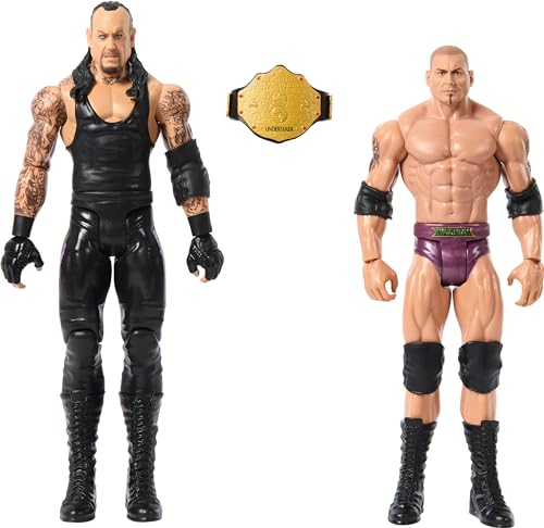 Wwe Set mit 2 beweglichen Figuren, Duell, Champions Roman Reigns Vs John Cena, mit Wwe Championtitel, 10 Gelenkpunkte, Spielzeug für Kinder, ab 3 Jahren, HLL78