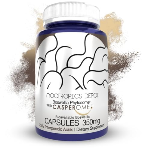 Nootropics Depot Boswellia Phytosome Capsules | 350mg | Casperome | 25% Triterpenoic Acids | Boswellia serrata | Frankincense | Joint Health | 30 Count