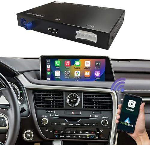 Road Top Wireless Carplay Retrofit Kit Decoder for Lexus NX RX is ES GS RC CT LS LX LC UX 2014-2019 Year with Small Touchpad/Joystick, Wireless Carplay Compatible with Apple Carplay & Android Auto