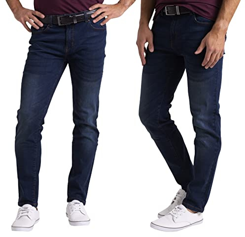westAce Men’s Slim-Fit Stretch Cotton Denim Jeans - Western Casual Wear, Comfort Straight Full Pants with Flex Waistband, Stylish 5-Pocket Design 28W-40W (Indigo Blue, 36 Waist x 32 Length)