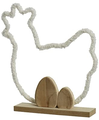 Deko Aufsteller 27x32cm Plüsch Huhn Dekofigur Henne Osterdeko Tischdeko Deko Osterfigur