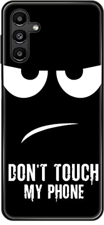 König Design Schutzhülle Kompatibel mit Samsung Galaxy A13 5G Hülle TPU Eckenschutz Stoßfest Dünn Kratzfest Handyhülle für Samsung Galaxy A13 5G - Dont Touch My Phone Schwarz