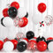 Luftballons Schwarz Rot, 30 Stück Ballons Rot Schwarz Weiss Party Luftballon mit Konfetti Junge Mädchen Kinder Geburtstag Babyparty Festival Karneval Hochzeit Braut Dusche Casino Poker Theme Deko