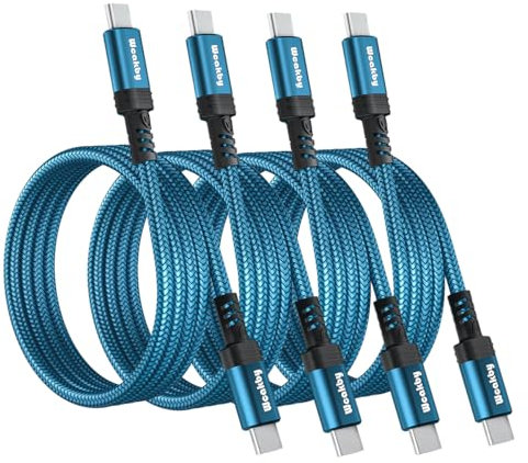 Wcakby USB C to USB C Cable 4Pack 0.5+1+2+2m,60W iPhone15 Charger Cable,USB C to USB C charger cable for iphone 15Pro Max,Samsung Galaxy S23 S22 S21 S20 Ultra,Huawei P40/P30,Google Pixel