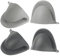 sourcing map 4pcs Mini Silicone Oven Mitts 110x85x70mm Small Heat Resistant Rubber Air Fryer Gloves for Kitchen Cooking and Baking, Dark Gray Light Grey