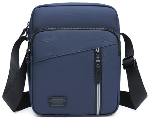 Fangehong Sac Bandoulière Homme Imperméable, Sac Poitrine Homme, Sac de Messager Sacoche Porté Réglable, Sacoche Messenger Oxford pour Porte-monnaie Porte-clés de Téléphone (Bleu)