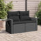 Festnight Polyrattan Gartenmöbel Sofa mit Stauraum 2 Sitzer-Gartensofa Gartenbank mit Auflagen Balkon Sofa Gartensofa Balkonmöbel Gartenmöbel Balkonbank Schwarz