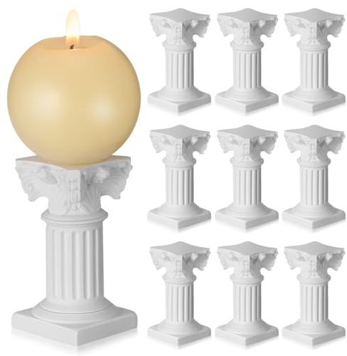 Alipis 10 Stück Römische Säule Kerzenhalter Mini Kerzenständer Aus Harz Für Tischdeko Hochzeit Party Und Wohnaccessoires