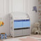 [en.casa] Kinder Bücherregal Orust Kinderregal mit Koala Motiv Spielzeug Aufbewahrung 97,5 x 82,5 x 29,5 cm Kinderzimmer Regal mit 4 Aufbewahrungsboxen Weiß/Grau/Blau
