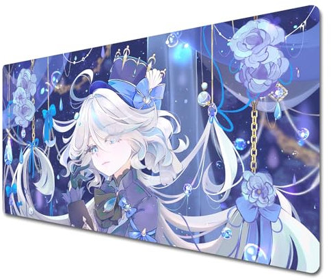 Furina tapis d'Impact souris Anime XXL Violet Grand Tapis de Bureau 900 x 400