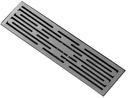 desagüe de Ducha, Desagüe de Ducha Lineal con Rejilla extraíble, desagüe de Suelo Rectangular Ajustable con recogedor de Pelo for baño (Color: Gris, tamaño: 11.8 x 3.9 Pulgadas) (Size : Gray)