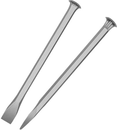 Gralara Set di 2 scalpelli per intaglio della pietra Scalpello per muratura Acciaio al carbonio Accessorio versatile per scalpello a mano da roccia piatto e, 250MM