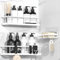 YASONIC Duschregal ohne Bohren mit Seifenschale - Rostfreier & Stabiler Badezimmer Organizer, Schnelltrocknend Duschablage Badregal, Shampoo Halterung für Dusche Shower Shelf, 3 Stück Schwarz