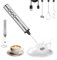 Philorn Espumador de leche de mano con soporte, batidor de café recargable con 3 cabezales, batidor espumador eléctrico, mini mezclador de bebidas portátil, espumador de café para latte, capuchino,